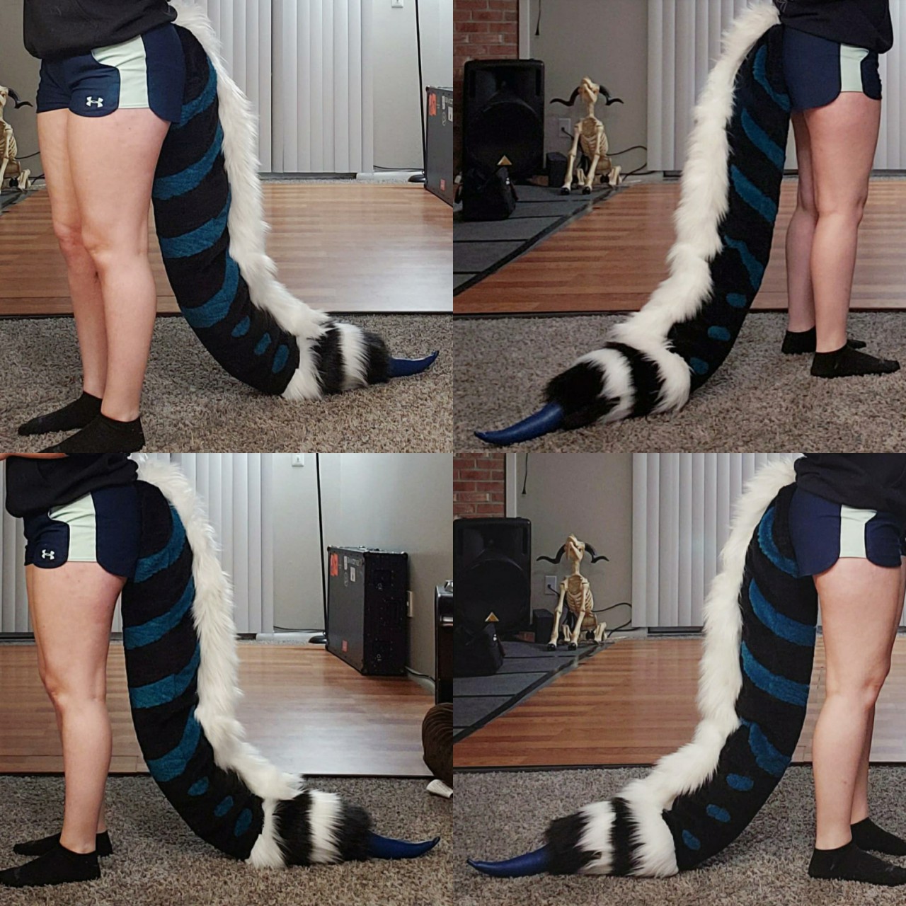 Floor hot Dragging fursuit tail.