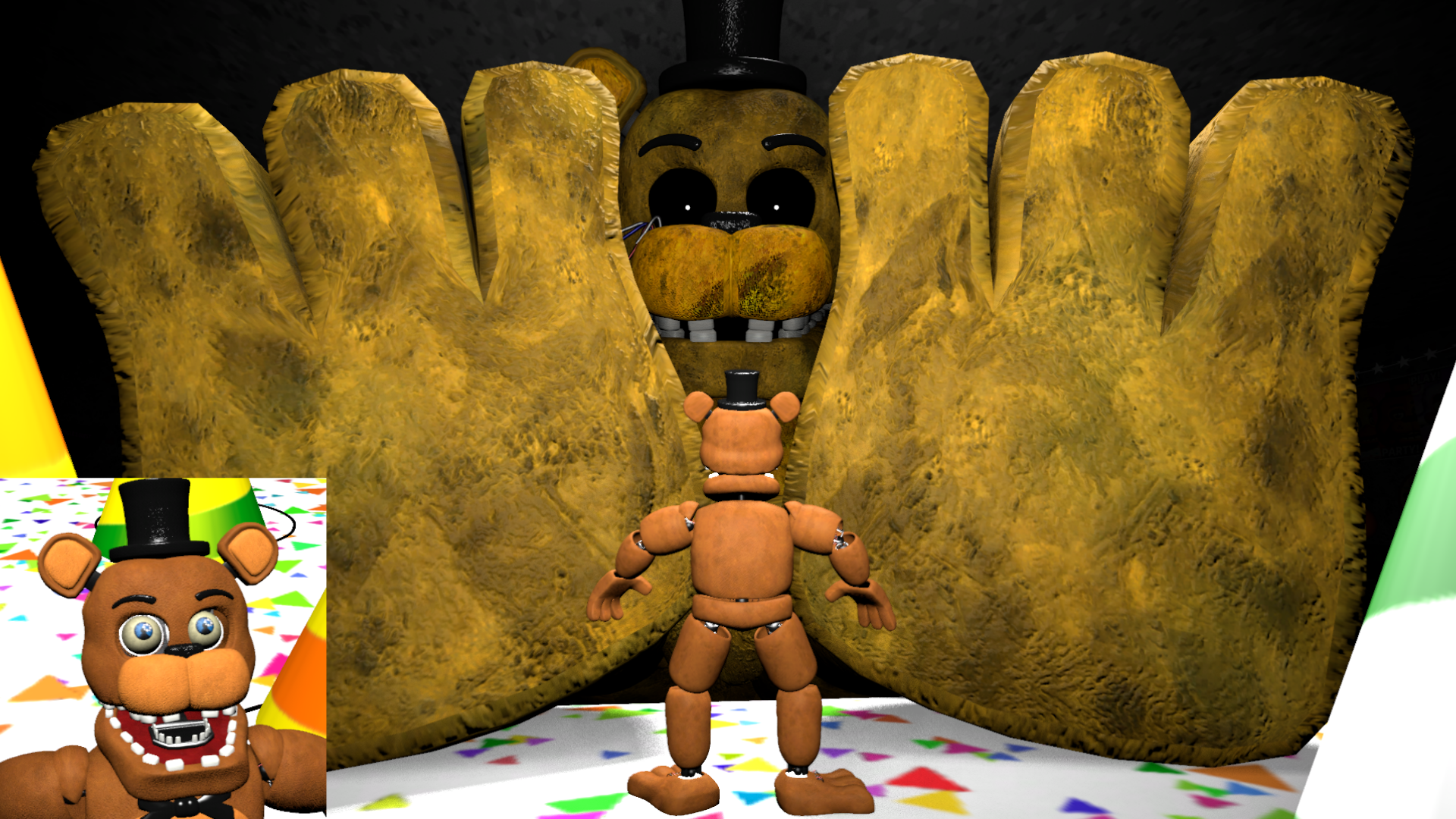 Five Nights At Freddy's Withered Golden Freddy, HD Png Download