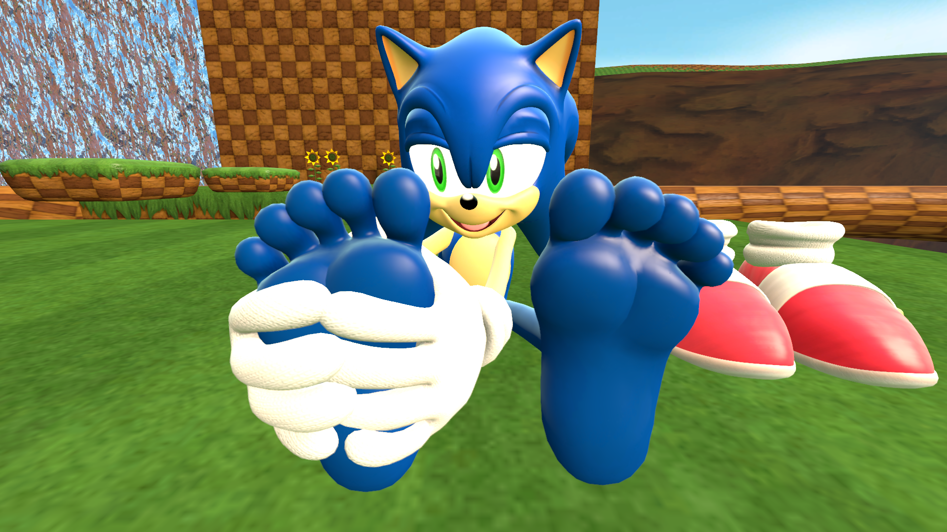 Sonic massaging his foot after a long run by 3nz0 -- Fur Affinity [dot] net