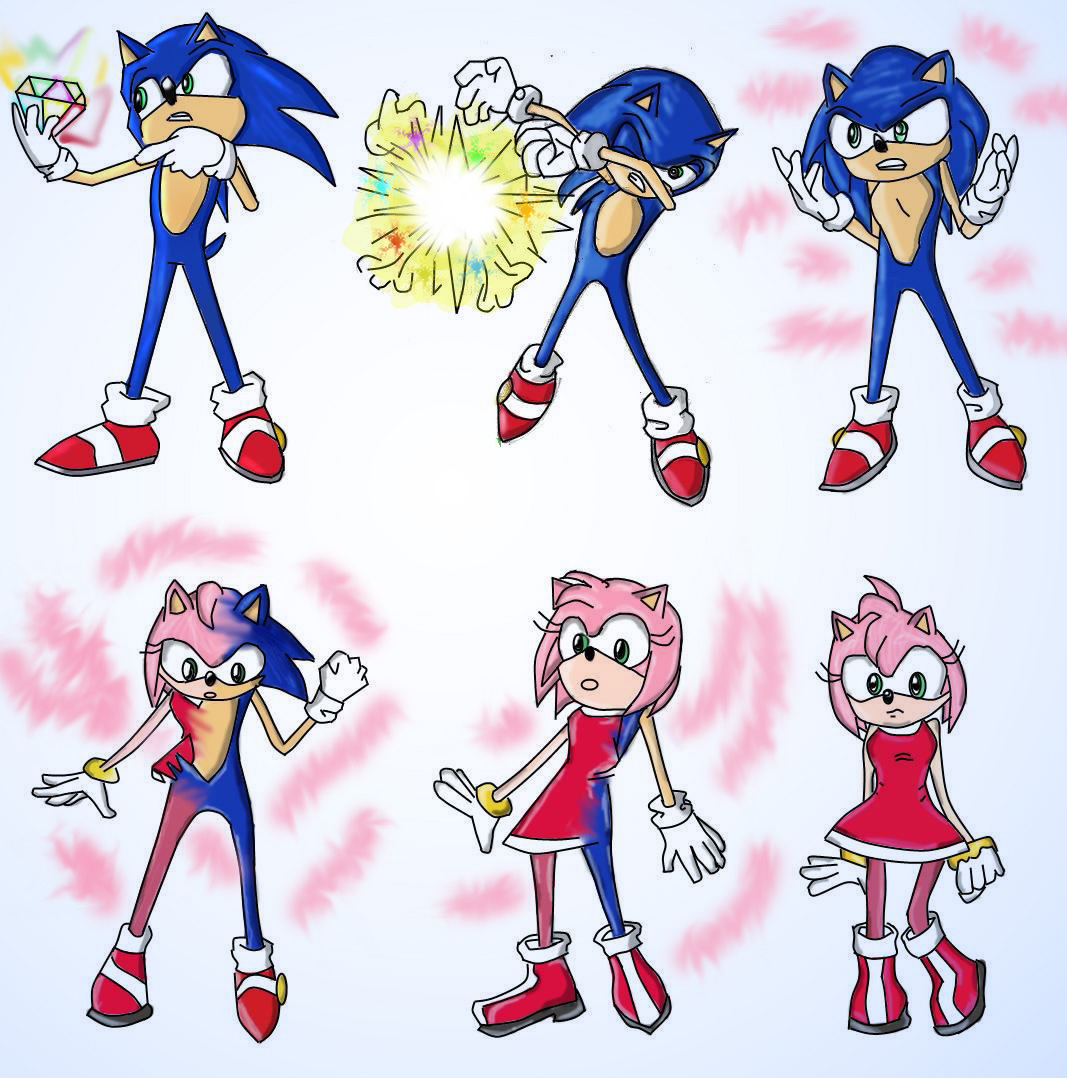 Sonic into Amy colerd. by 455510 -- Fur Affinity dot net.