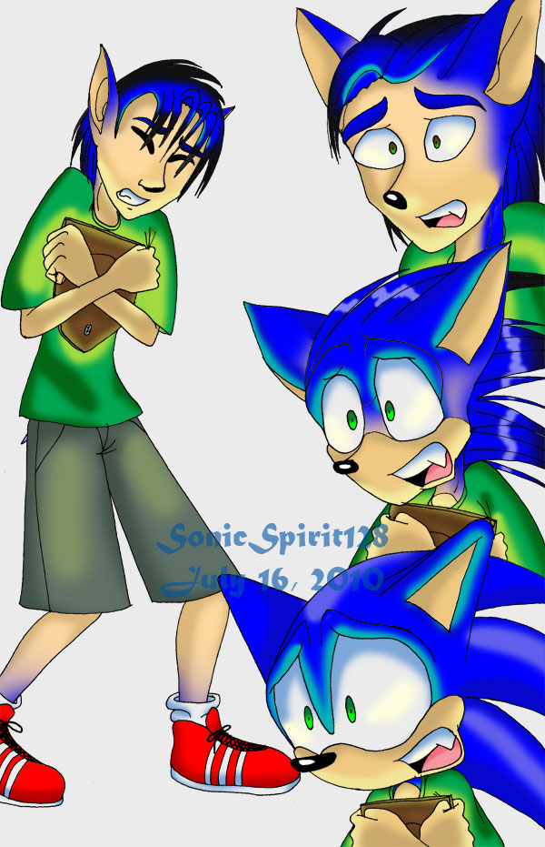 sonic the hedgehog and mecha sonic (sonic and 2 more) drawn by