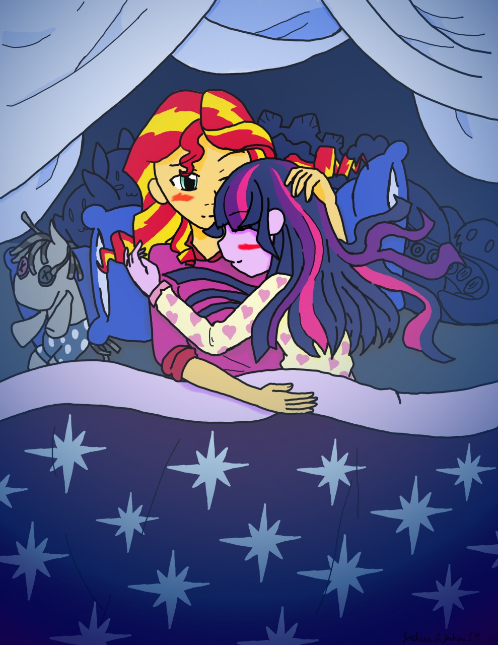 Sunset and Twilight in bed by 80SickArts08 -- Fur Affinity [dot] net