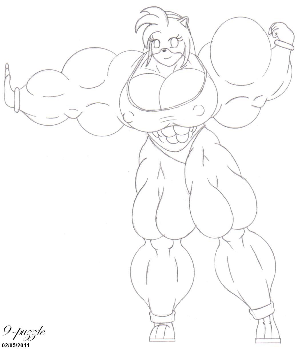 Amy Rose muscular. 