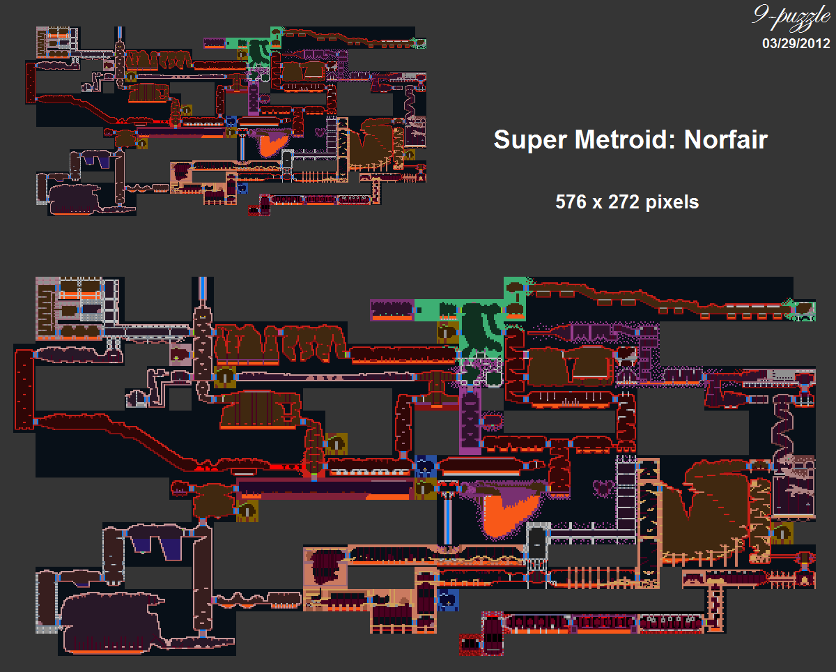 Map Of Norfair Super Metroid The Hell Of Planet Zebes: Norfair. By 9-Puzzle -- Fur Affinity [Dot] Net