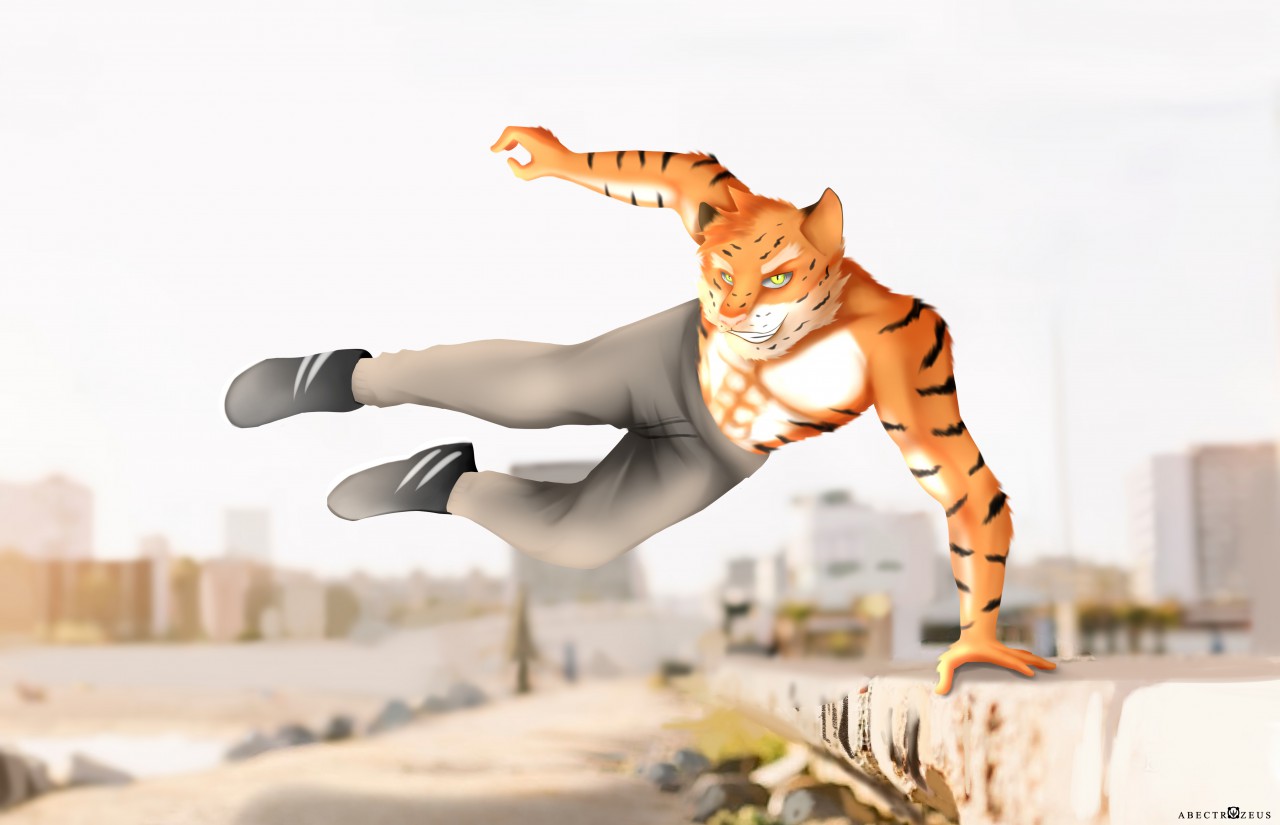 Parkour tiger