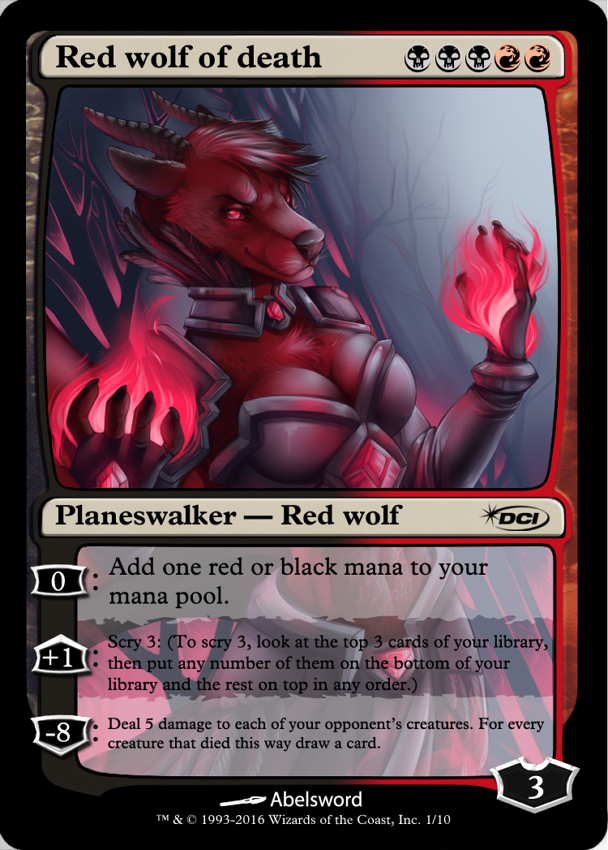 black and red wolf furry