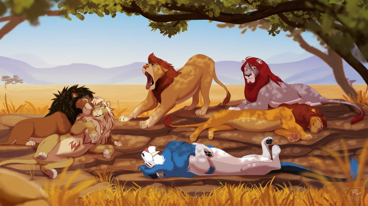 Lounging Lions