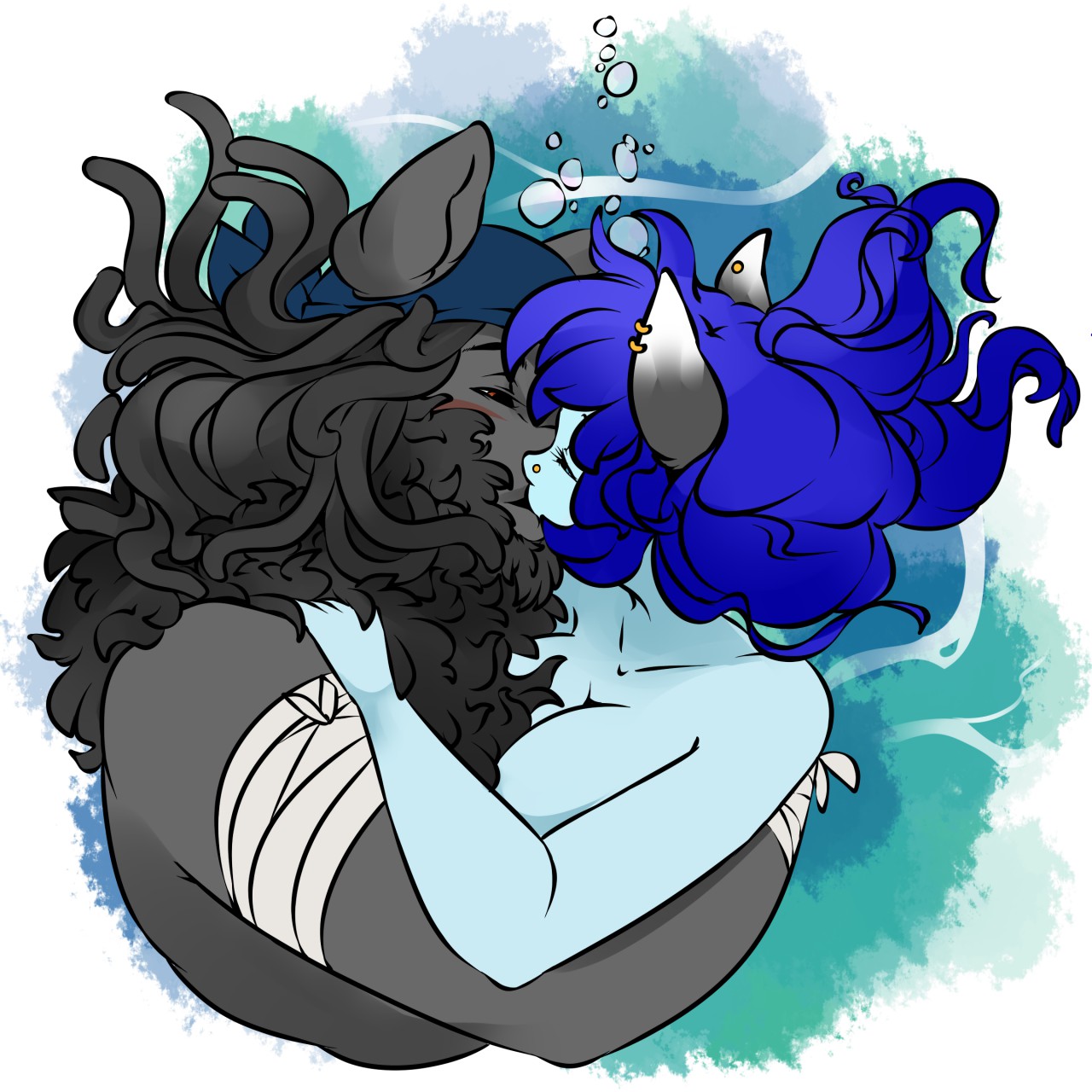underwater kiss by aCatandaWolf -- Fur Affinity [dot] net