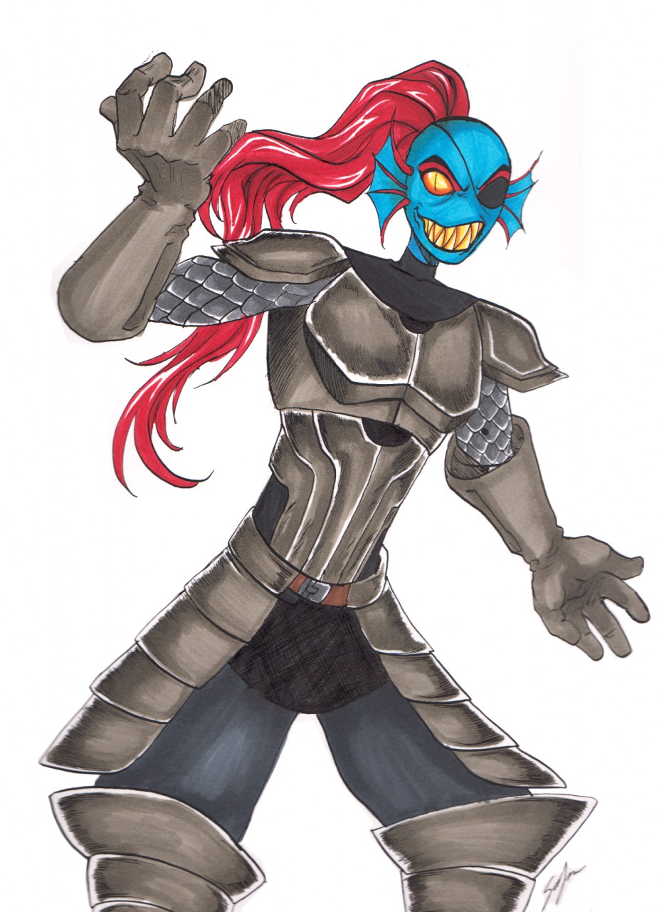 Undyne In Armor By Acatnamedcinder Fur Affinity Dot Net