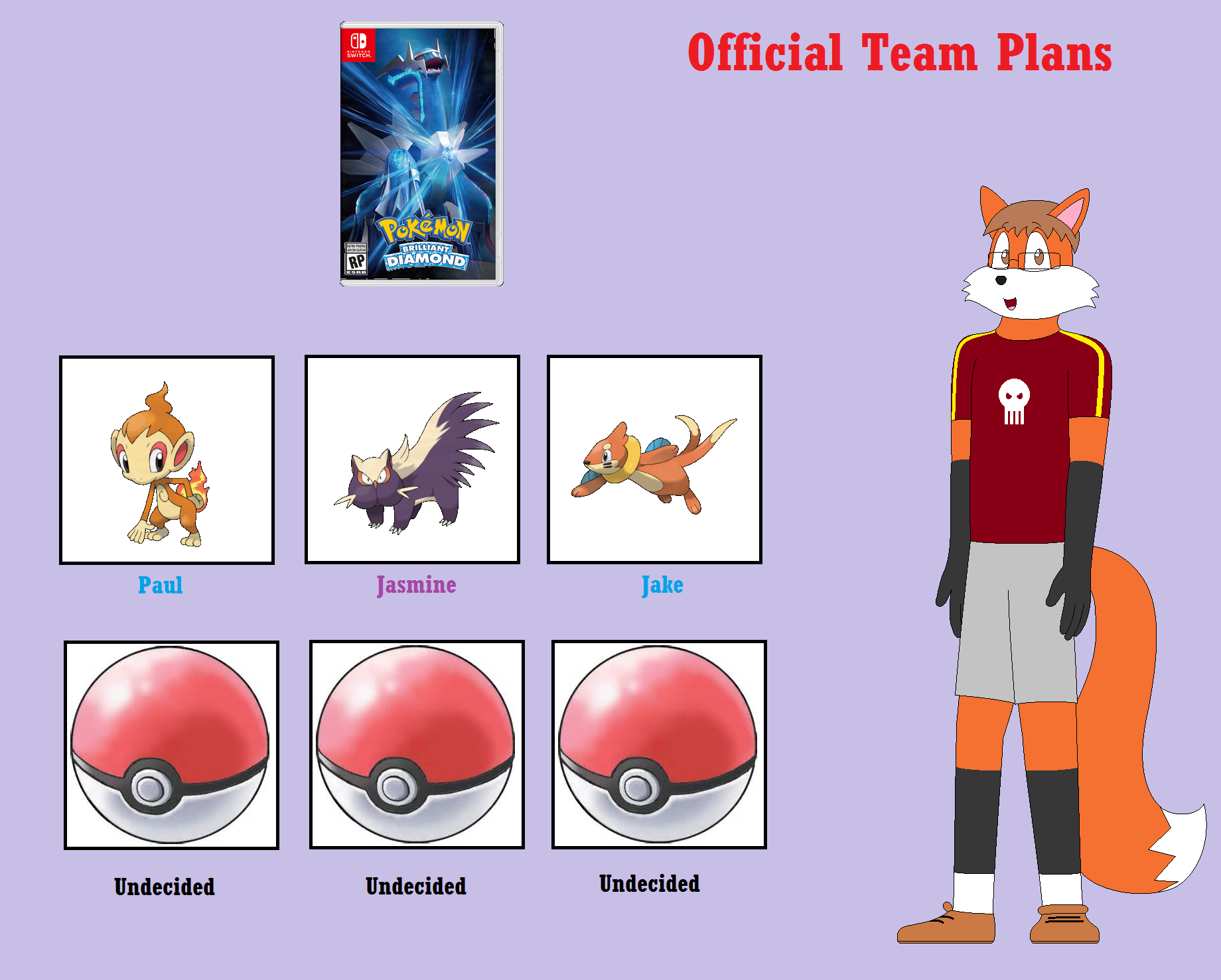 Pokemon Brilliant Diamond Version Official Team Plans UD1 by acr