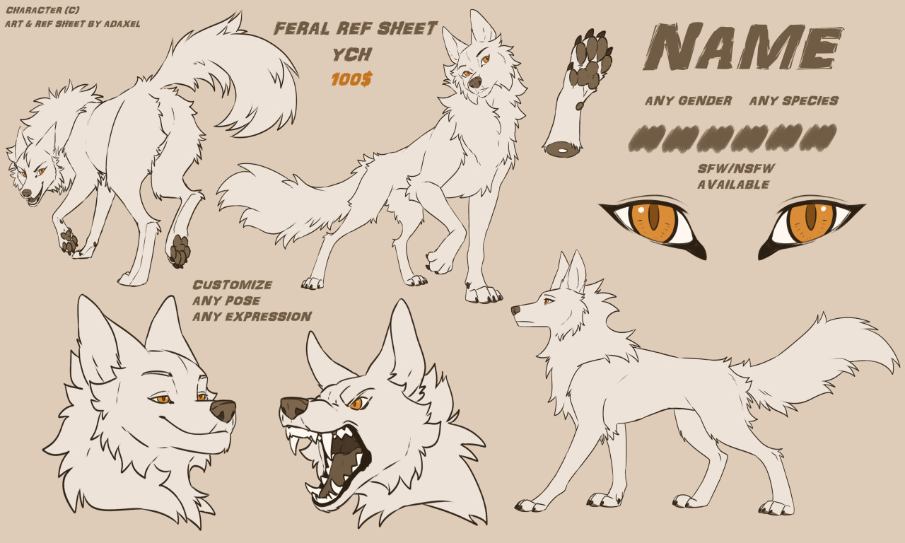 Feral Ref Sheet YCH (Closed) REDUCED PRICE by Adaxel17 -- Fur Affinity  [dot] net