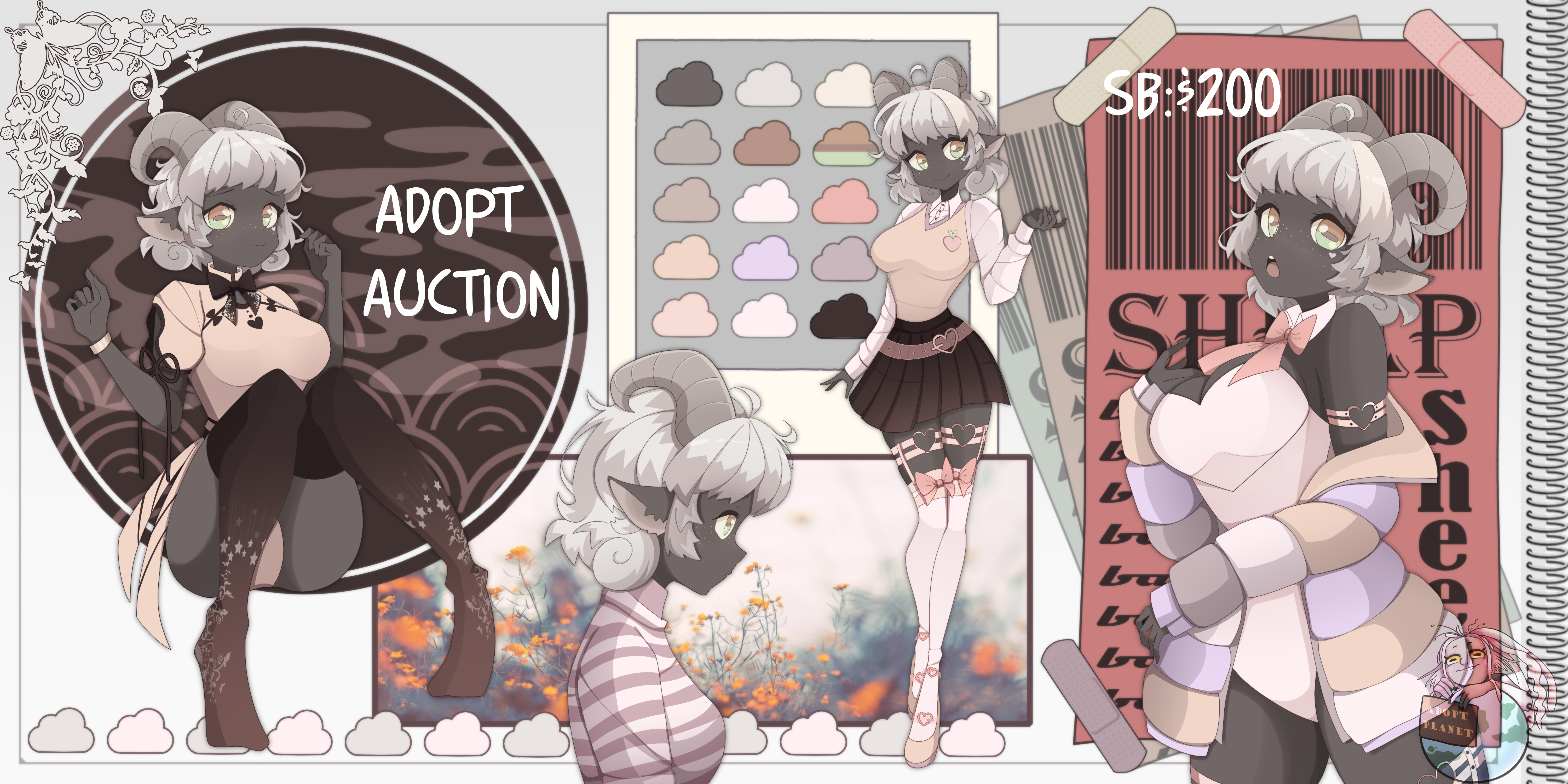 Sheep-girl adoptable auction (closed) by ADOPT_PLANET -- Fur Affinity [dot]  net