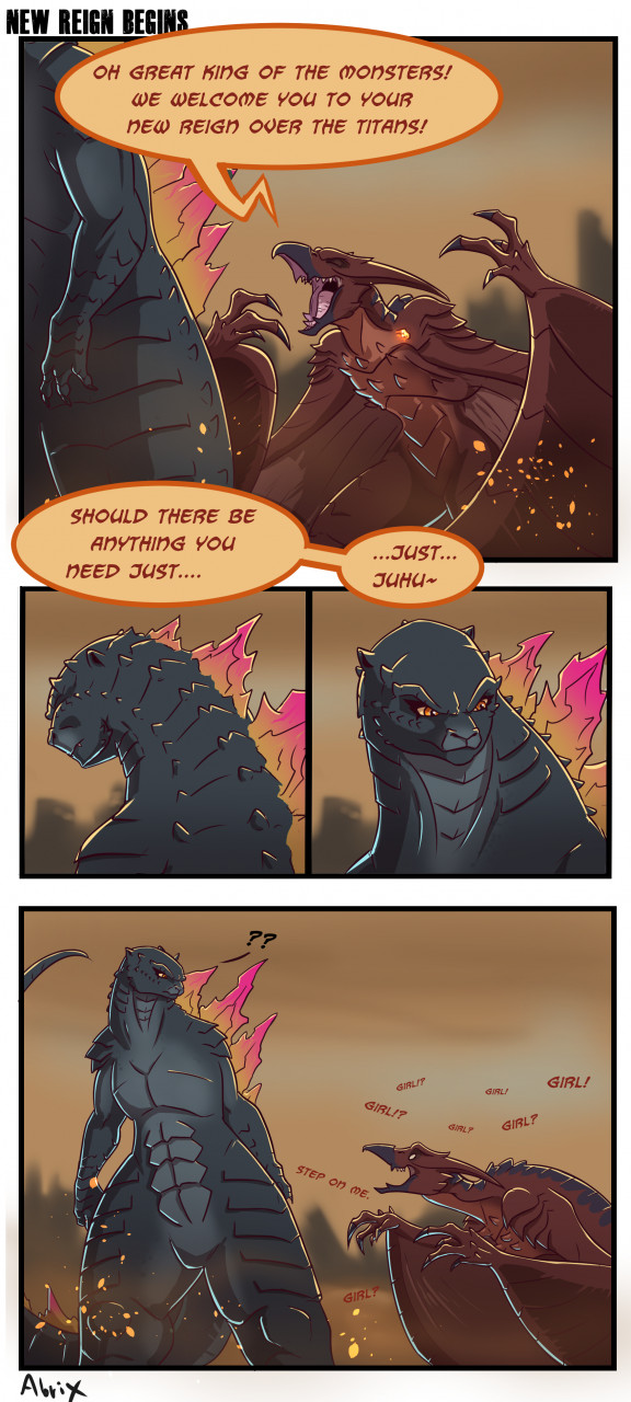 KOTM ending with Fem Godzilla and simp Rodan : r/GODZILLA