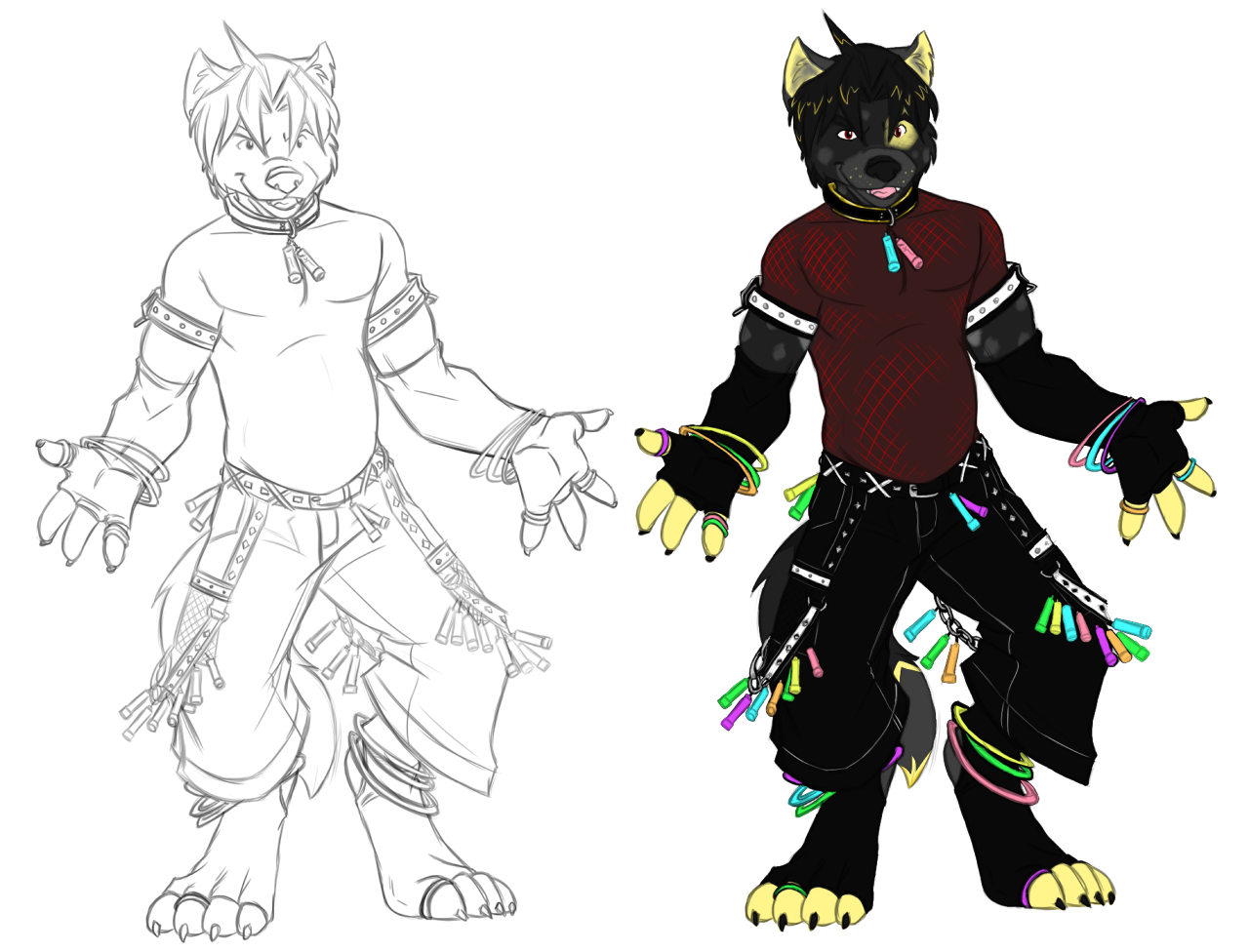 Linework & Colour - Malik Hyena (Outfit C) by aggro_badger -- Fur Affinity  [dot] net