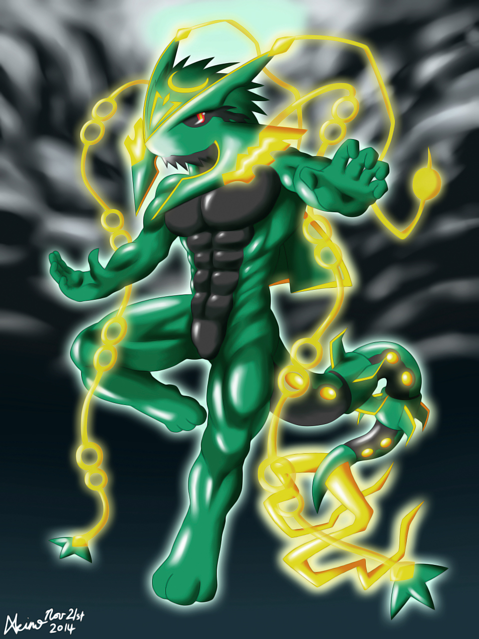 Sky Dragon who Jumps off a Thundercloud by Akino -- Fur Affinity