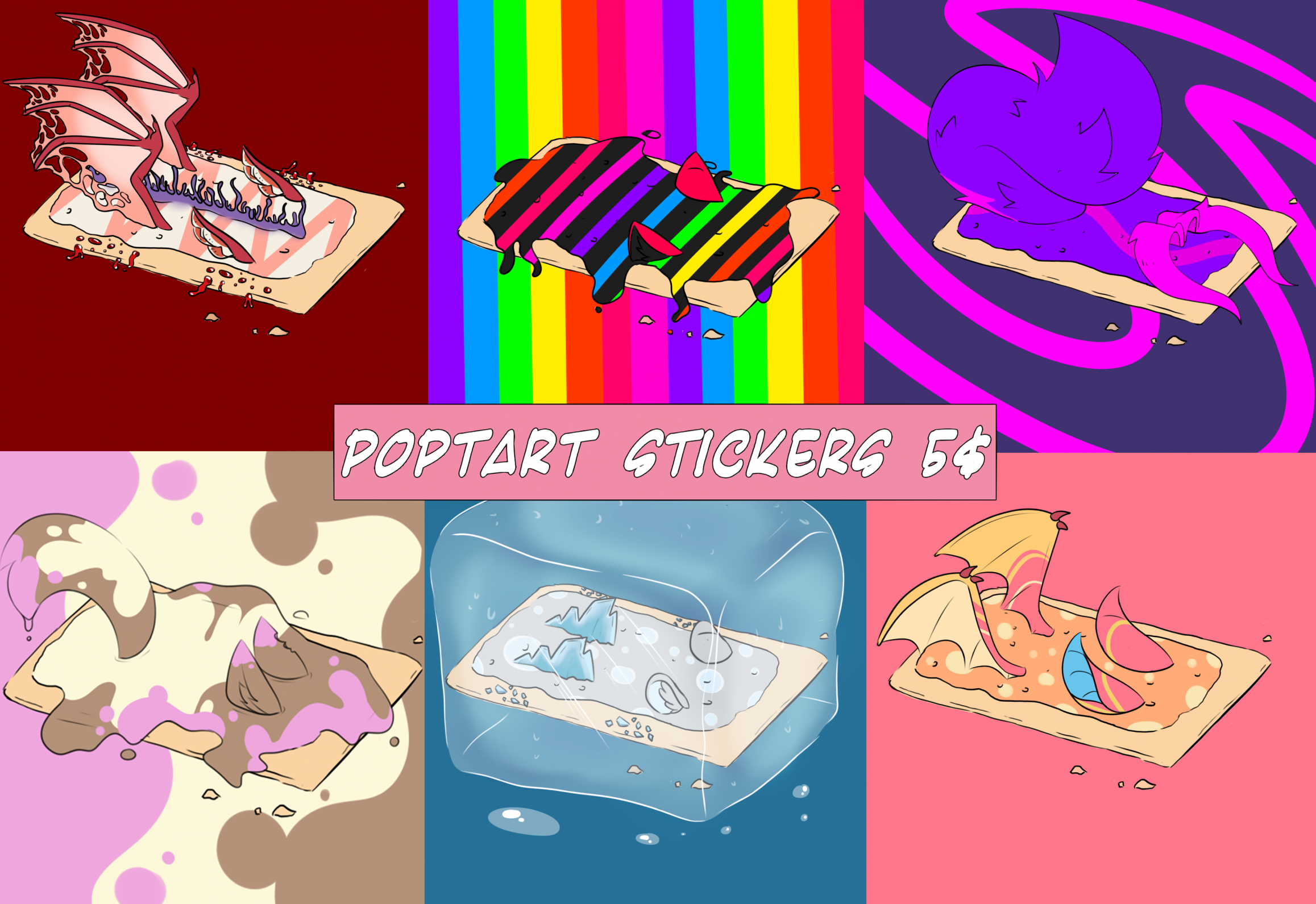 Poptart Stickers 5$