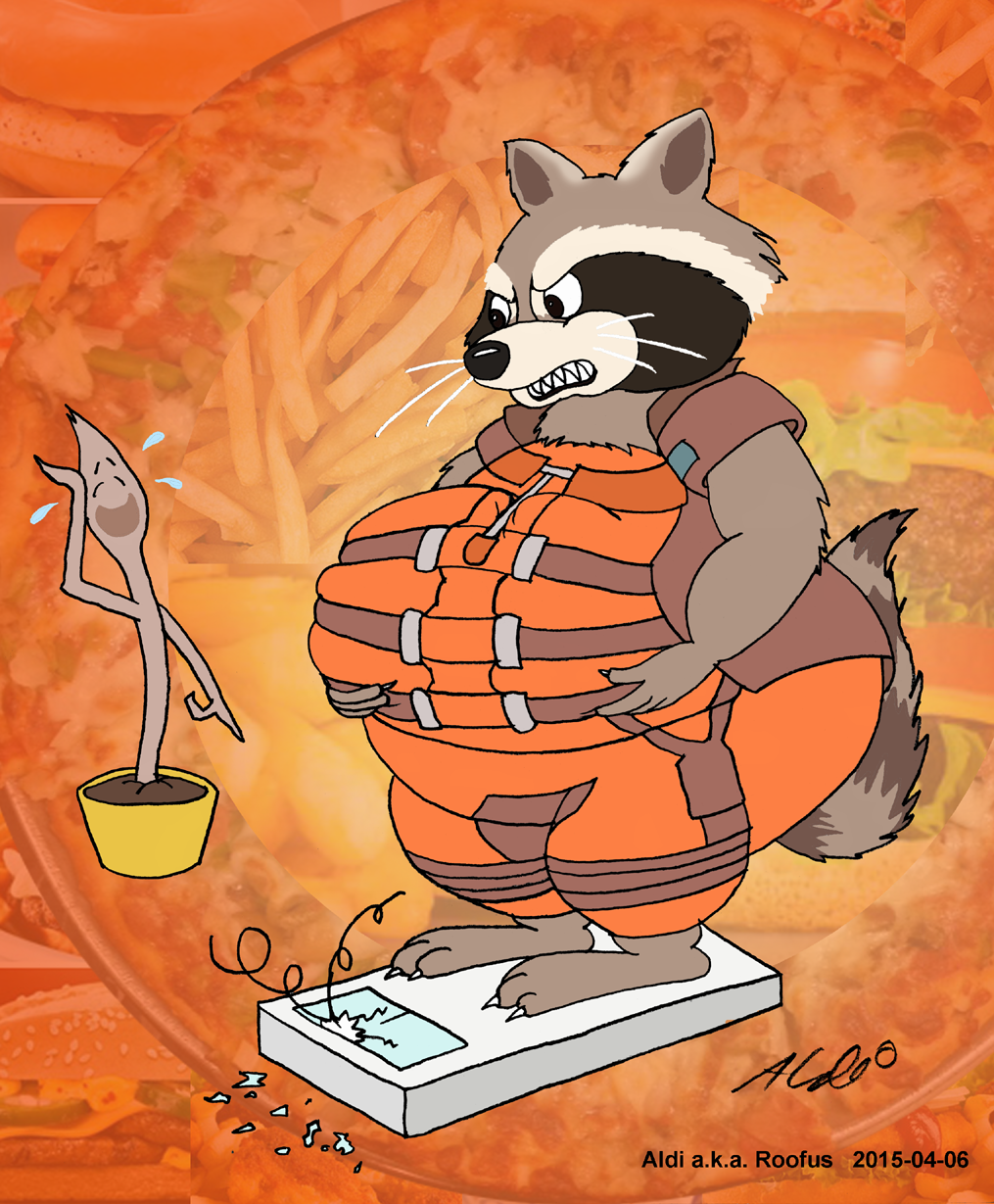 Fat rocket raccoon