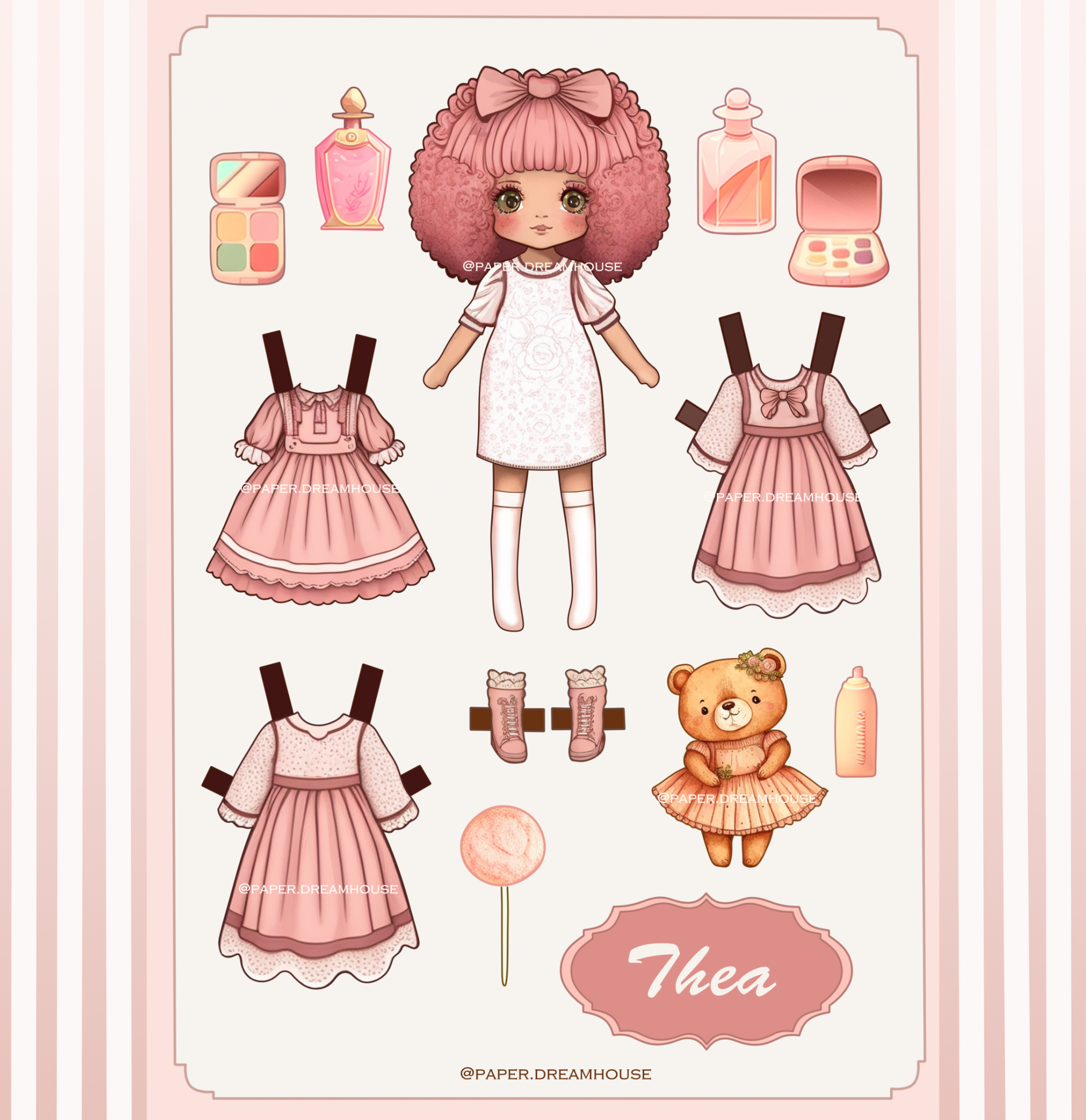 OPEN Thea Paper Doll  Cut and Play by AleksCat  Fur Affinity dot net
