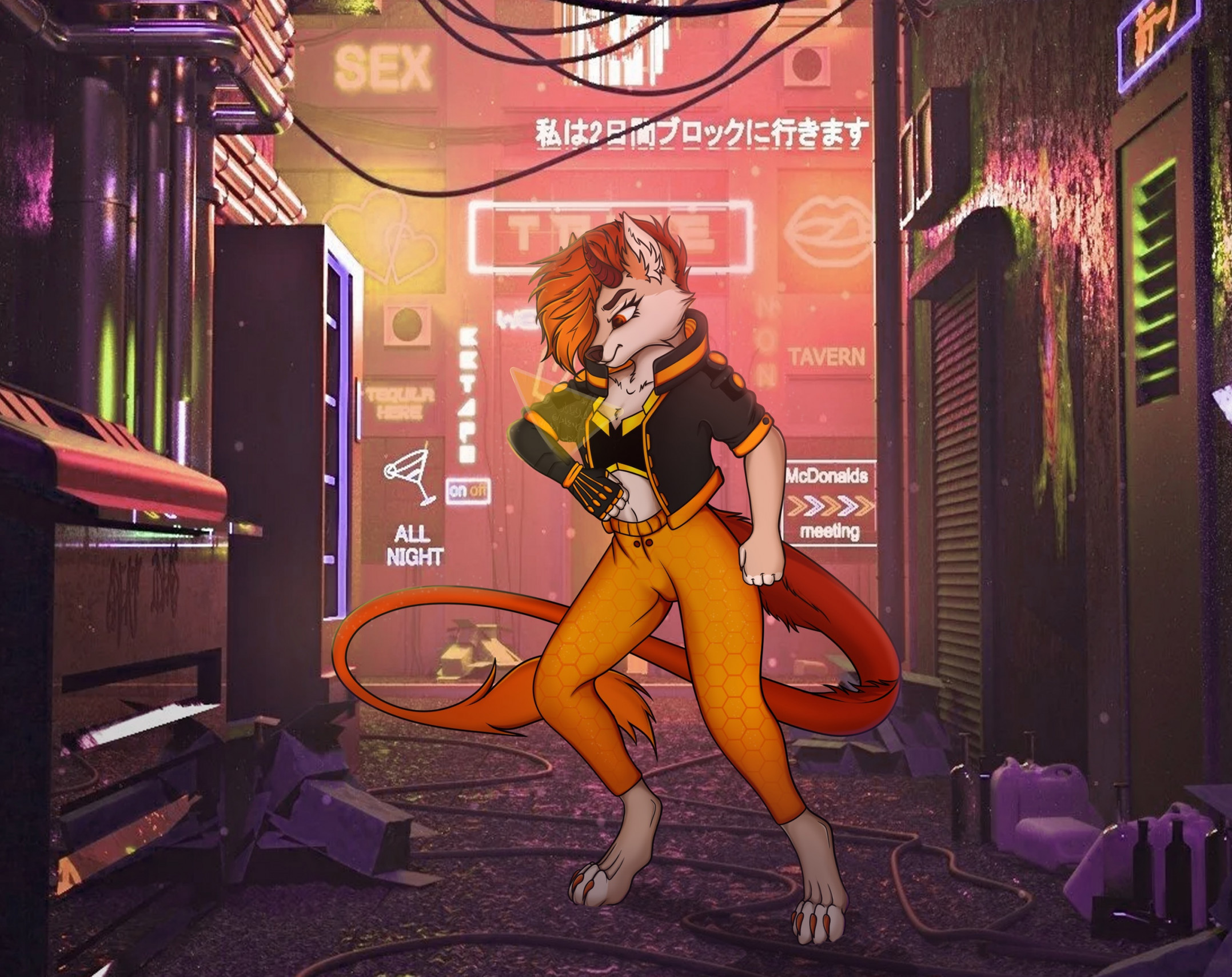 Alex in Night city by Alex-Shaid -- Fur Affinity [dot] net