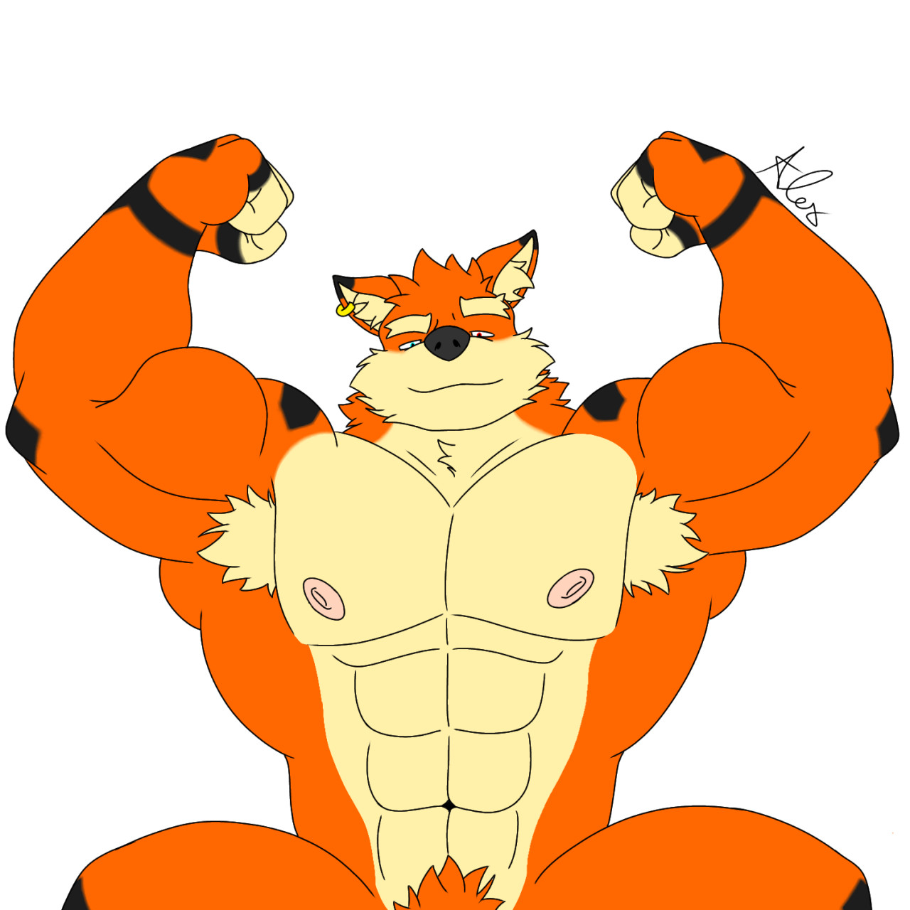 Dad flexing biceps for biceptember by _Alex3107_ -- Fur Affinity [dot] net