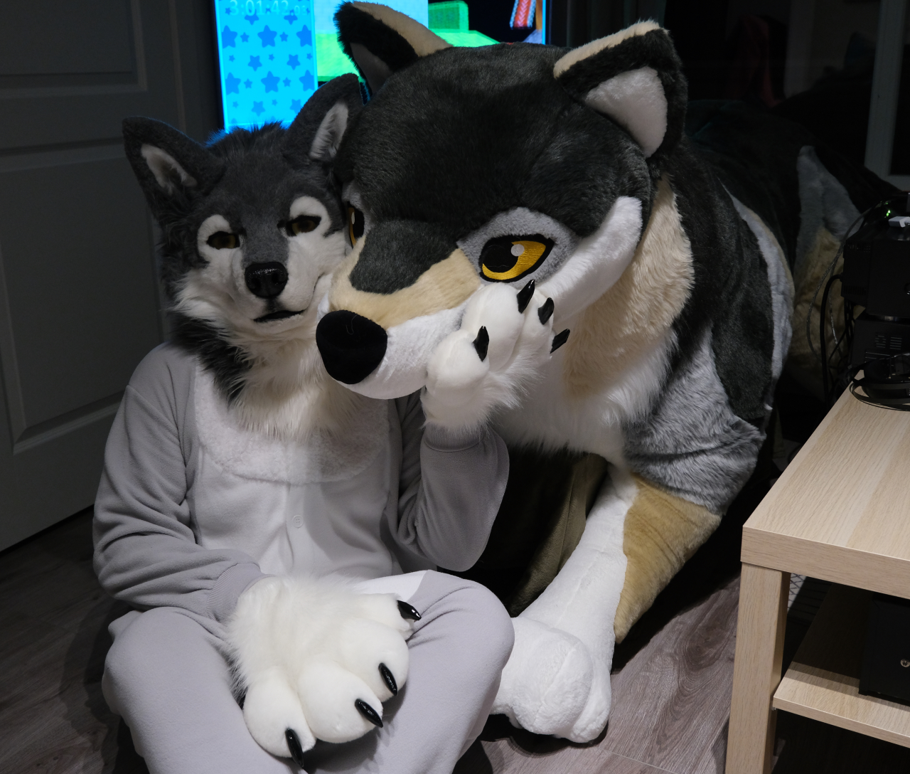 giant plush wolf