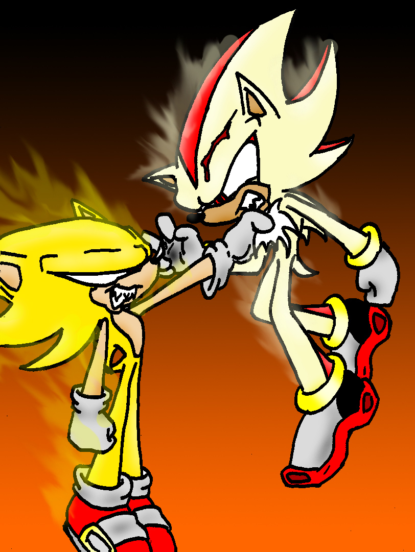 Hyper Sonic Vs. Hyper Shadow by Sonicguru on deviantART