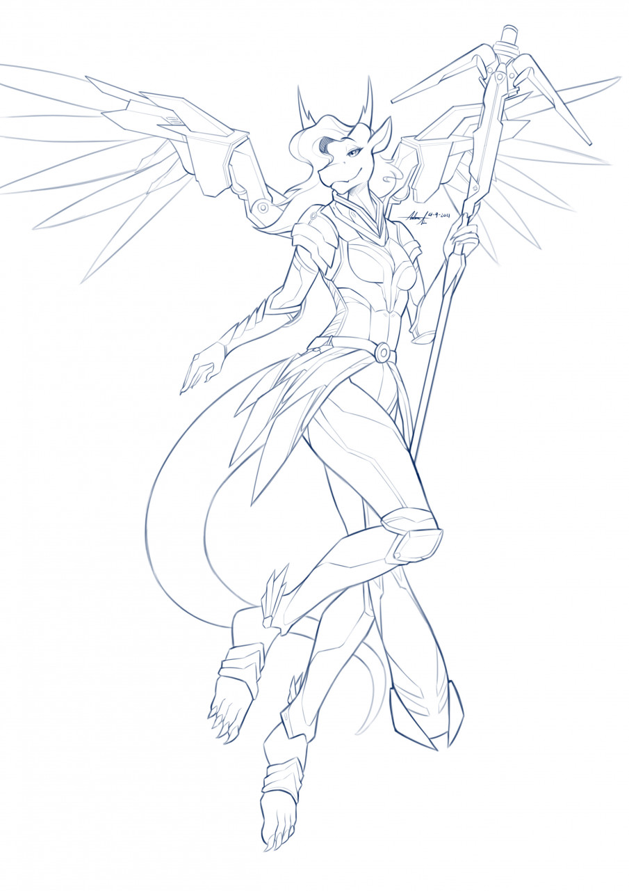 Clean fullbody sketch for Anakie by ALisawesom -- Fur Affinity [dot] net