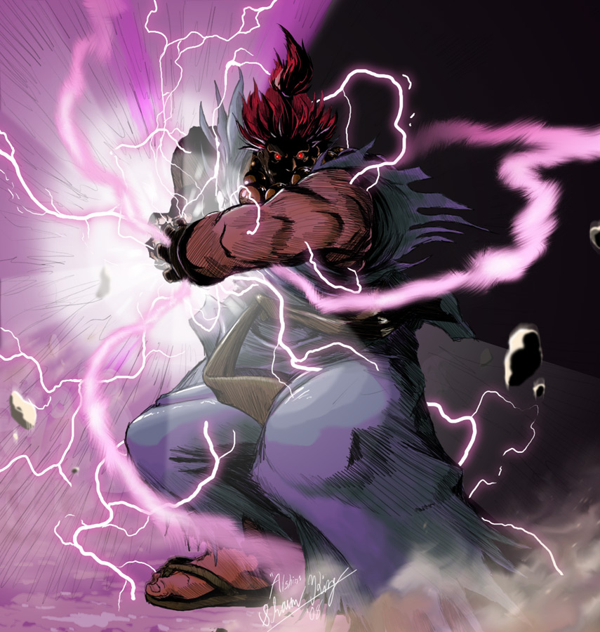 Illustration + digital enhancement Akuma Street Fighter IV
