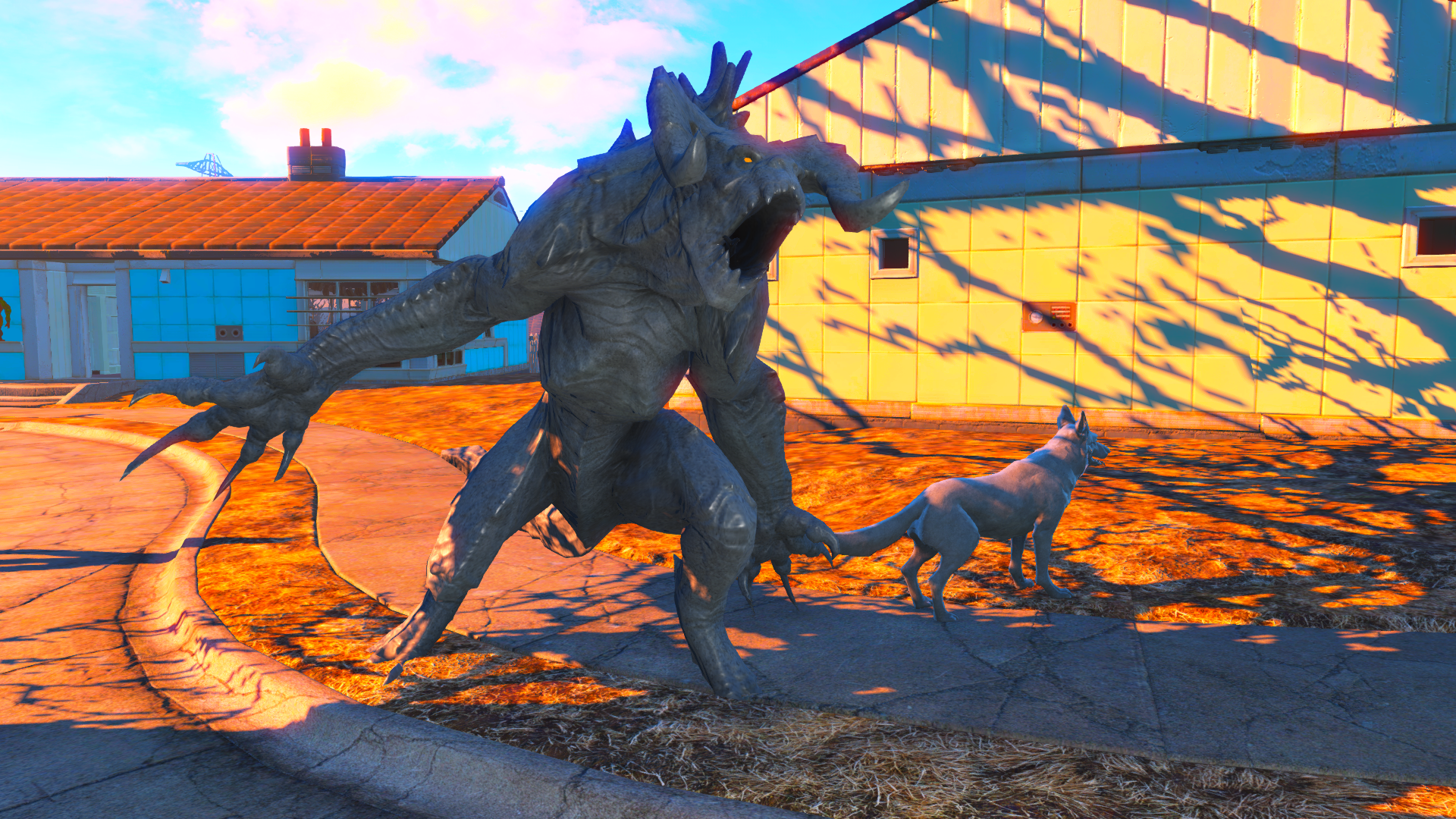 Fallout 4-Petrified Dogmeat and Deathclaw by Amazonrex -- Fur Affinity  [dot] net