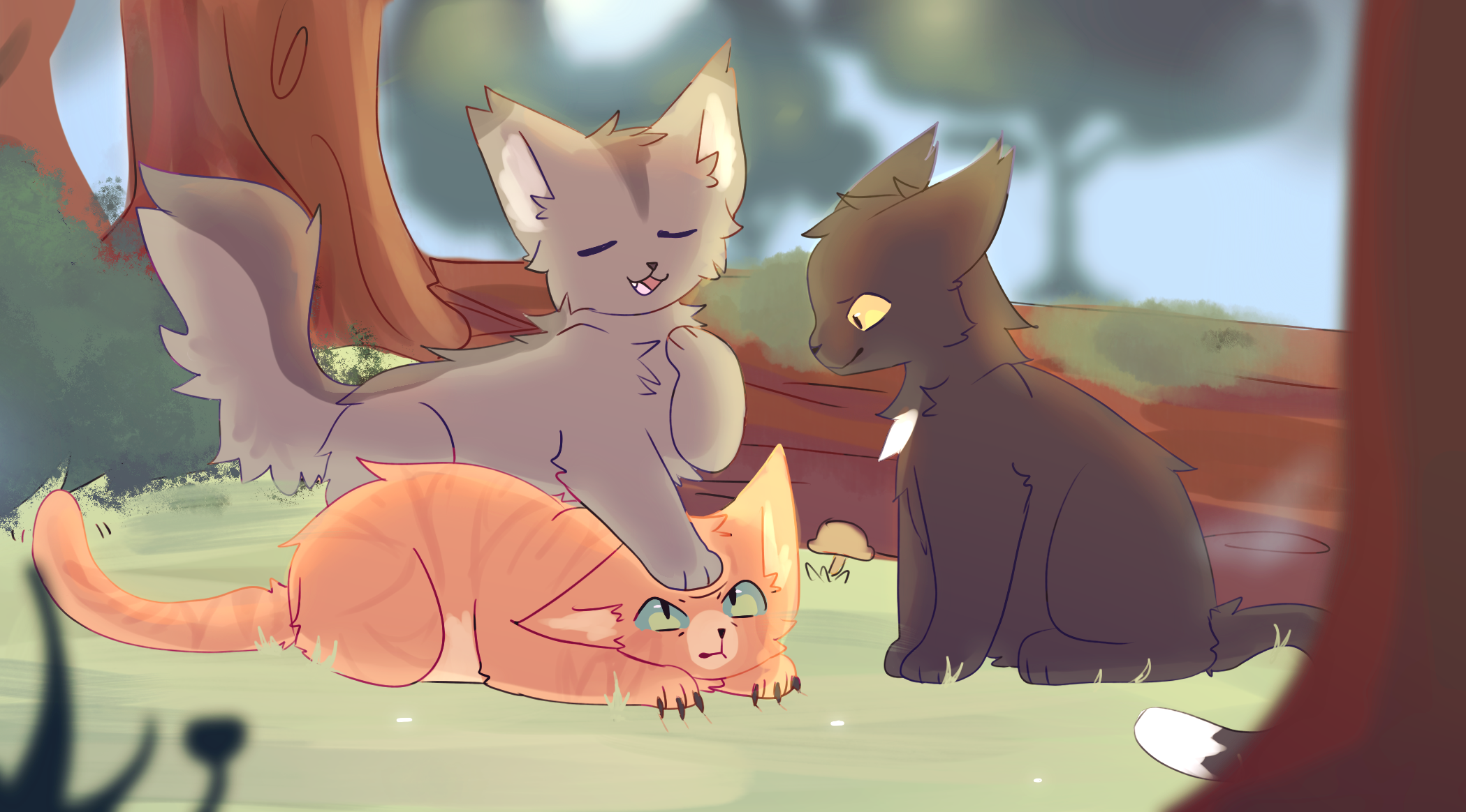 Firepaw, Graypaw and Ravenpaw