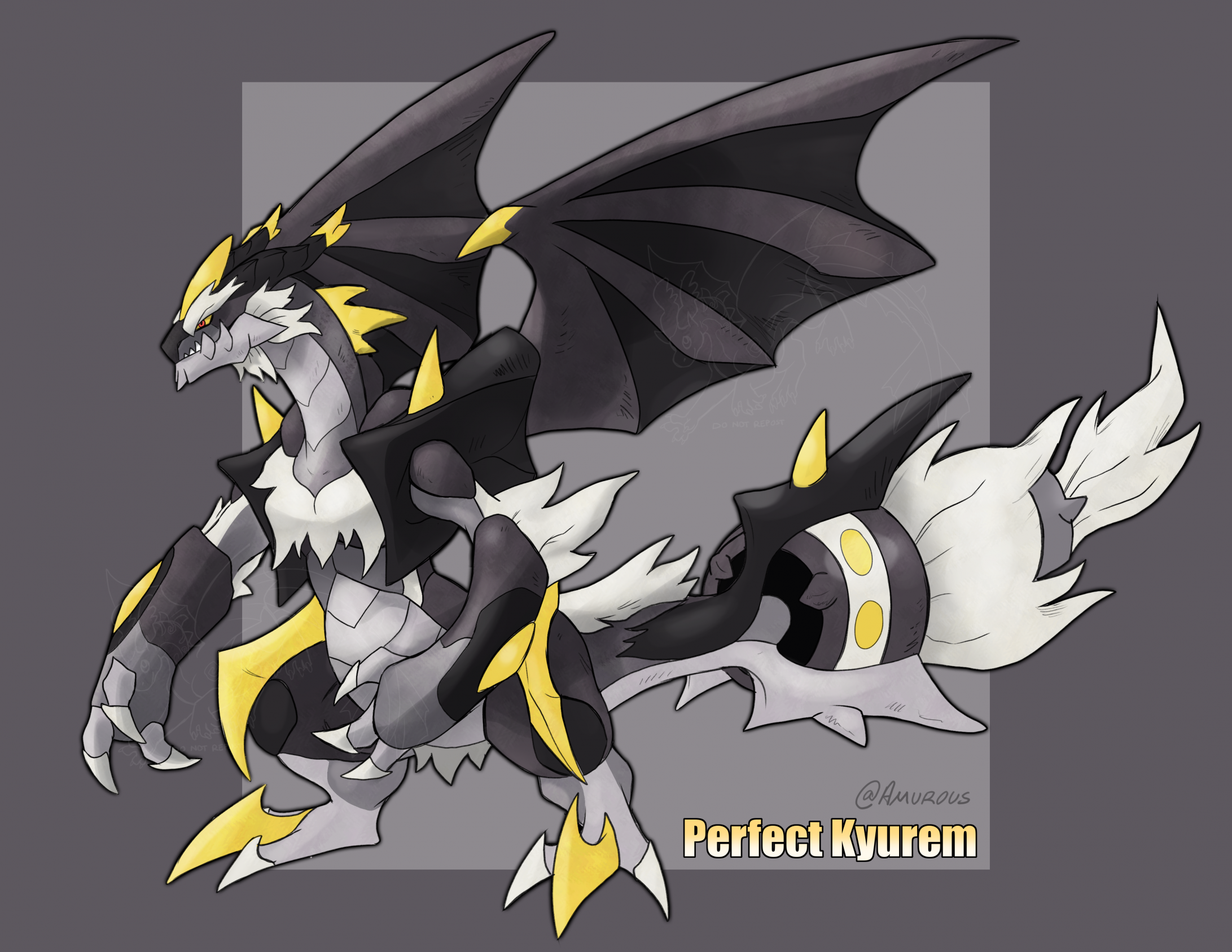 OC] I made my own fusion of Zekrom and Kyurem - this is Kyurom