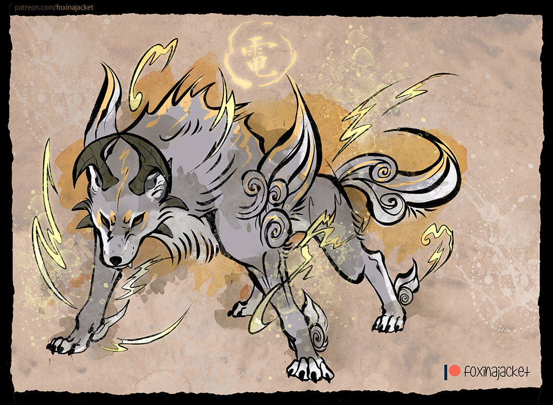 Okami Style: Thunder wolf ⚡️ by Anabel -- Fur Affinity [dot] net
