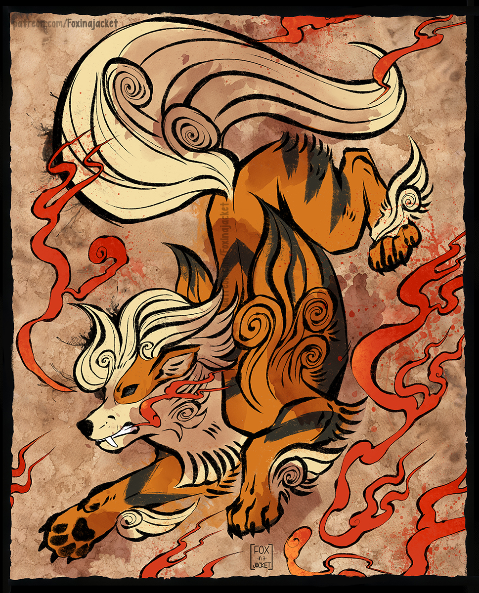 🖌️  Okami style: Arcanine 🔥