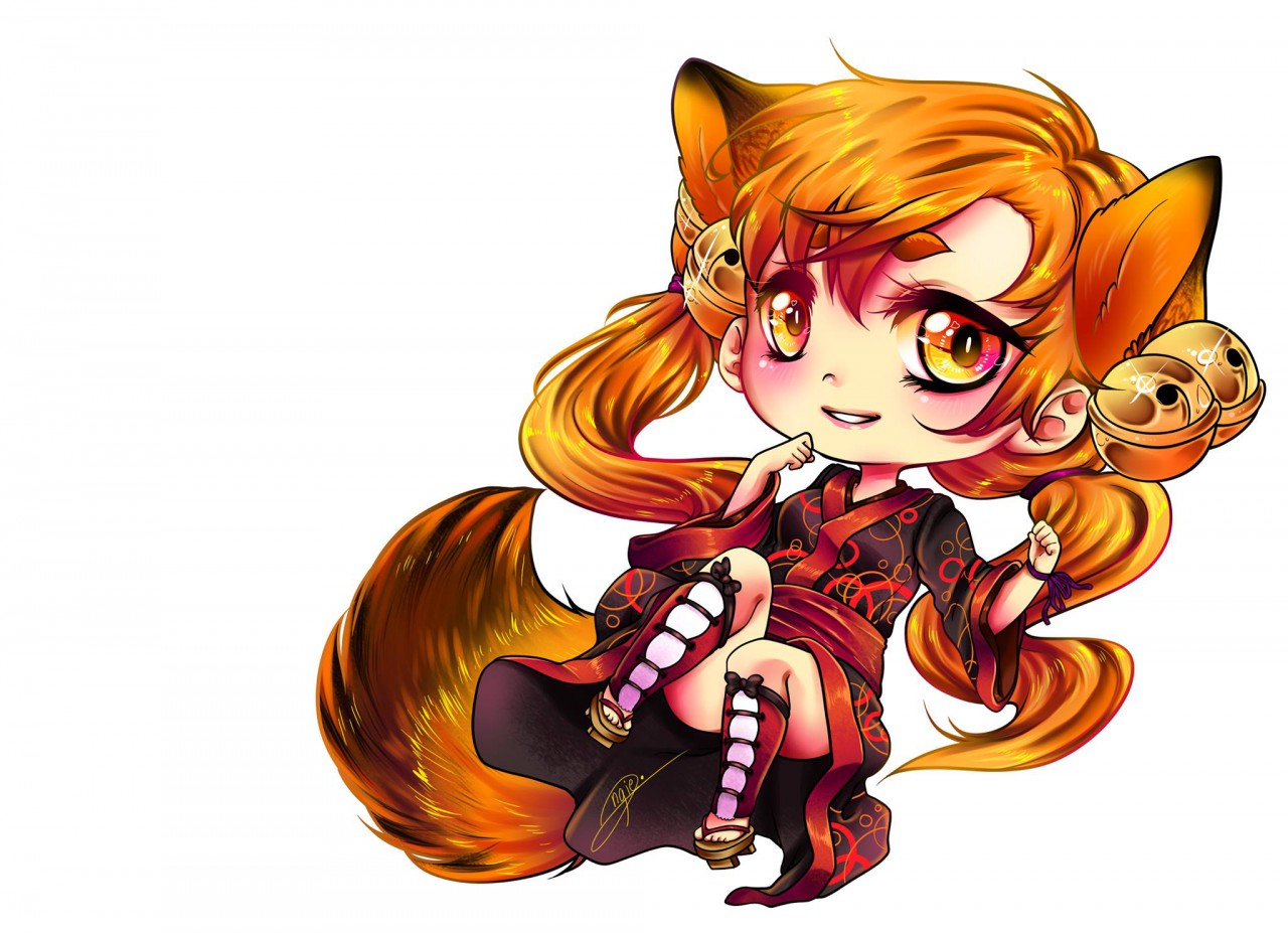chibi anime fox girl