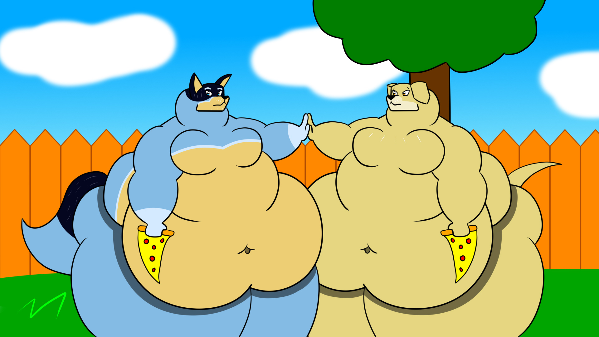 Fat Bandit and Lucky's Dad by Andrew_Wolf -- Fur Affinity [dot] net