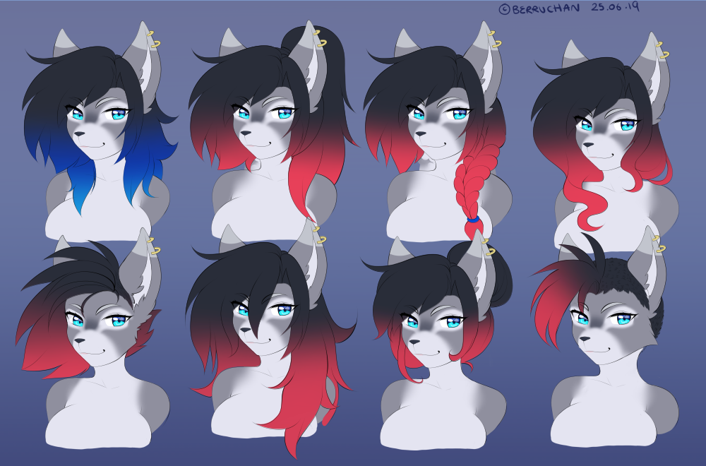 Hair Style Ref Sheet~ by Angelina~Marie -- Fur Affinity [dot] net