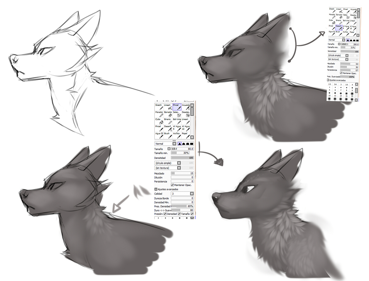 paint tool sai fur tutorial