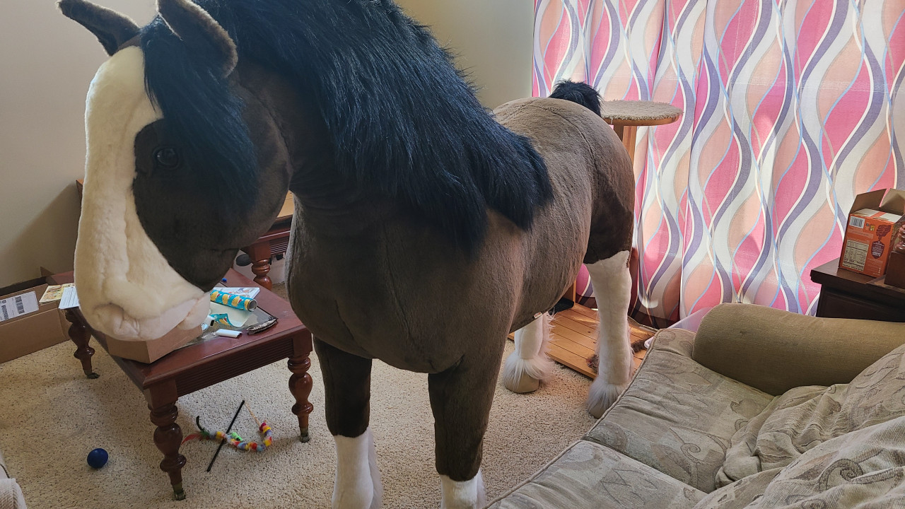 Giant plush clearance horse