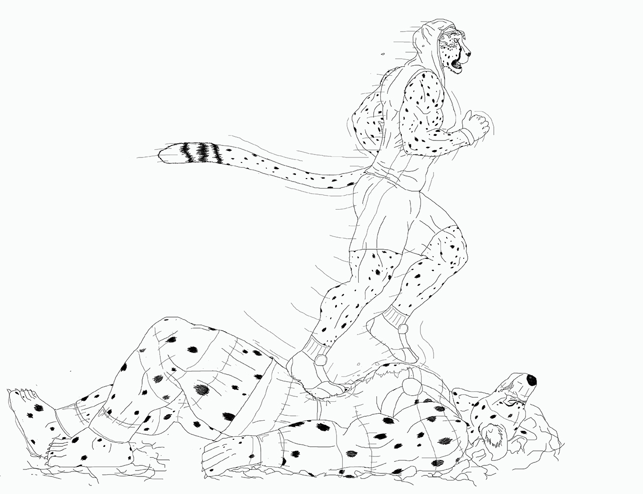 Champion Cheetah vs. Barbell the Dalmatian (WIP) by animagusurreal -- Fur  Affinity [dot] net