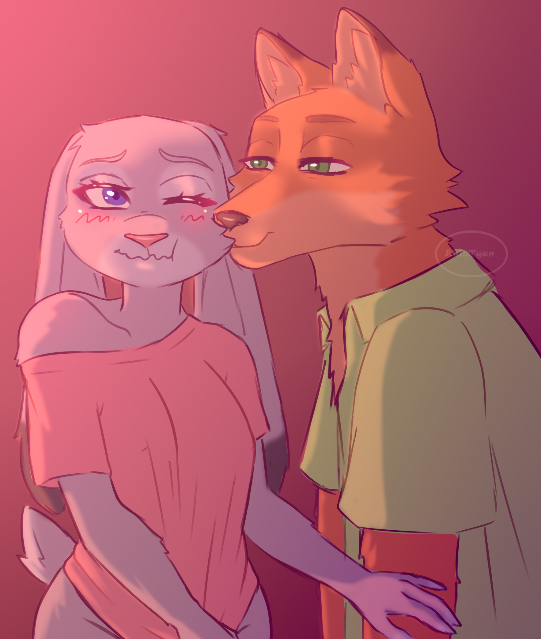 Cute Judy and Nick (sketch) by AnisTyan -- Fur Affinity [dot] net