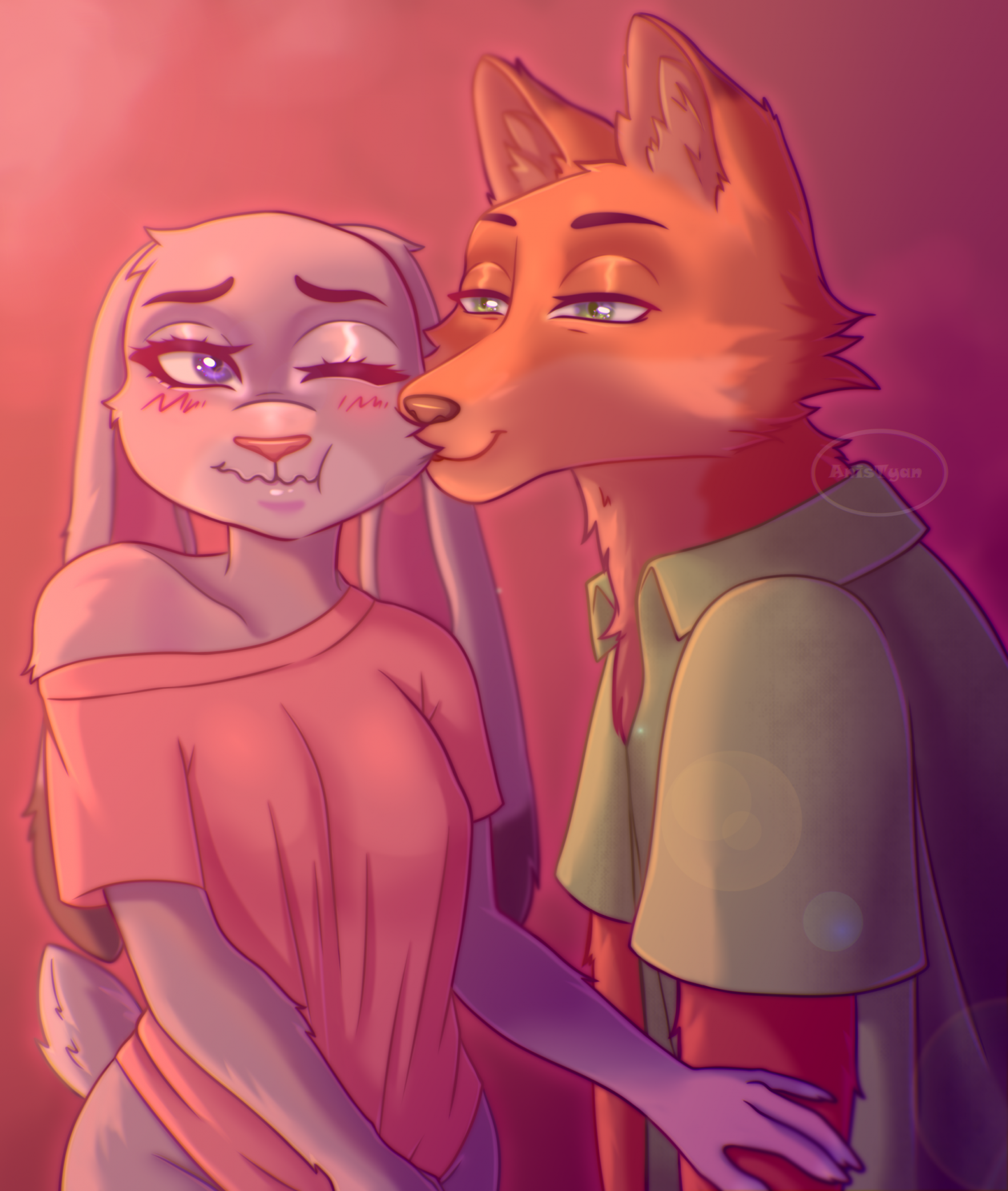 Zootopia Judy and Nick kiss by AnisTyan -- Fur Affinity [dot] net