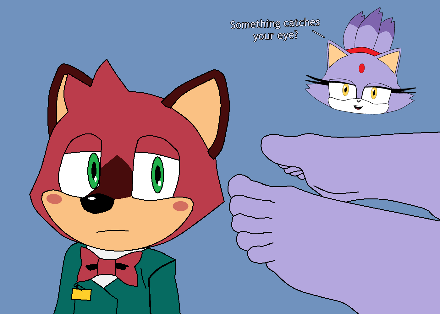 Blaze teases the new employee by Anom444 -- Fur Affinity [dot] net