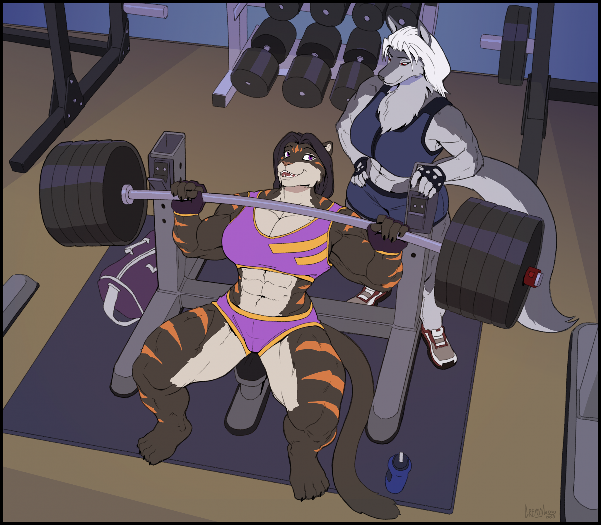 COMM] Gym Ladies - by GreasyMojo by AnotherDangerNoodle -- Fur Affinity  [dot] net