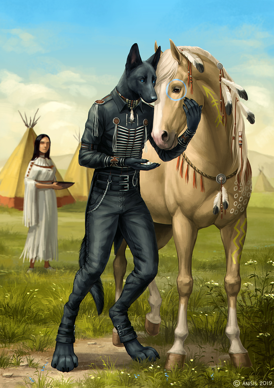 Лошадь и человек арт