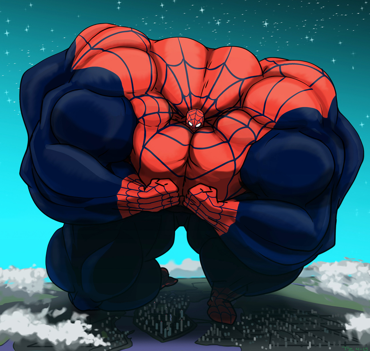Muscle growth man человек паук