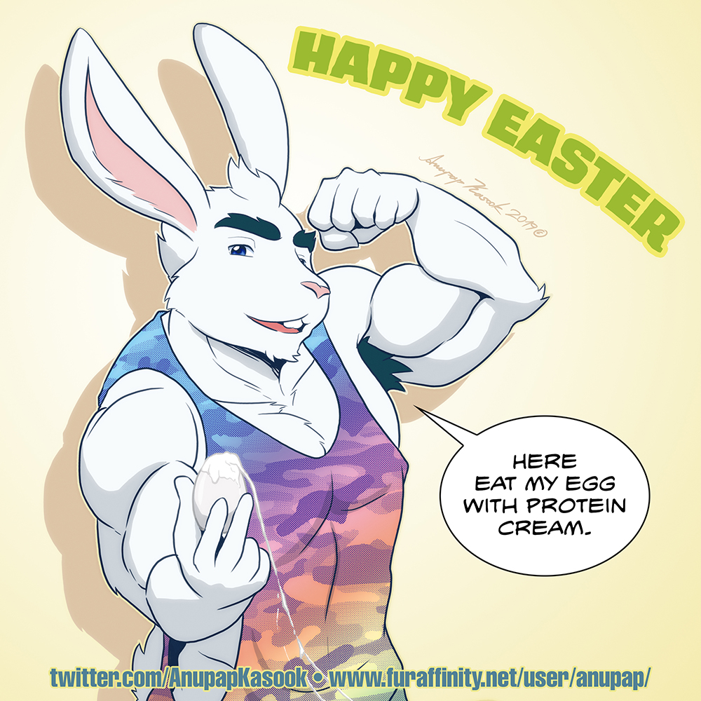 Easter Gym Bunny (SFW Version) by Anupap -- Fur Affinity [dot] net