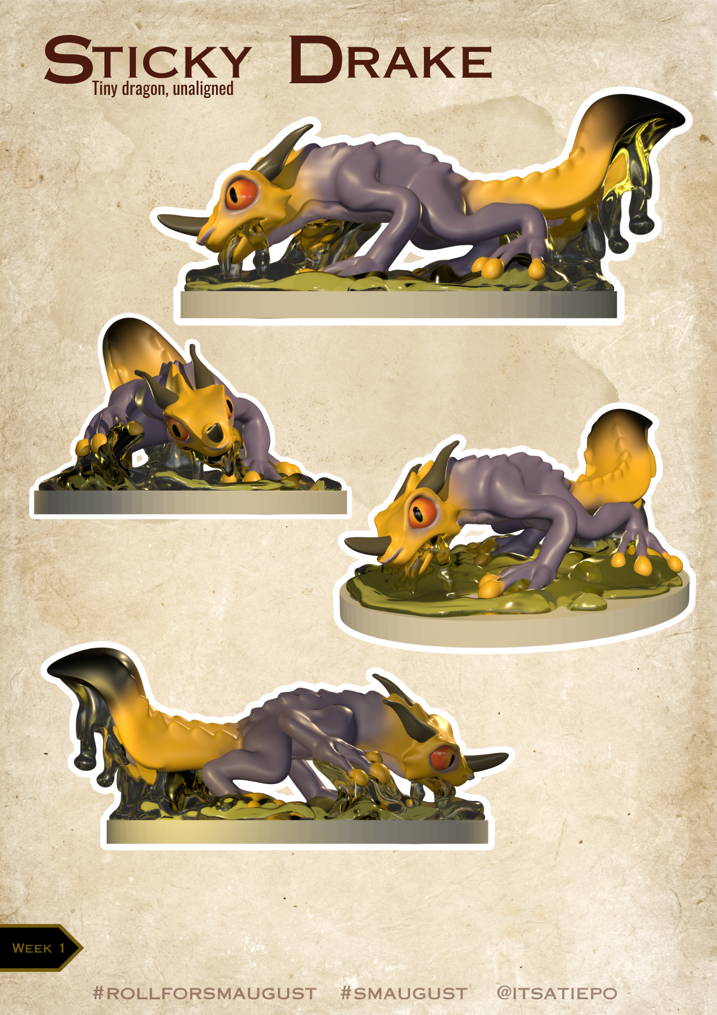 Roll for Smaugust: Sticky Drake mini by Aoikit -- Fur Affinity [dot] net