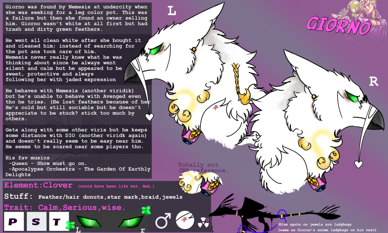 Giorno ref sheet [roblox gryphon] by arachlyne -- Fur Affinity [dot] net