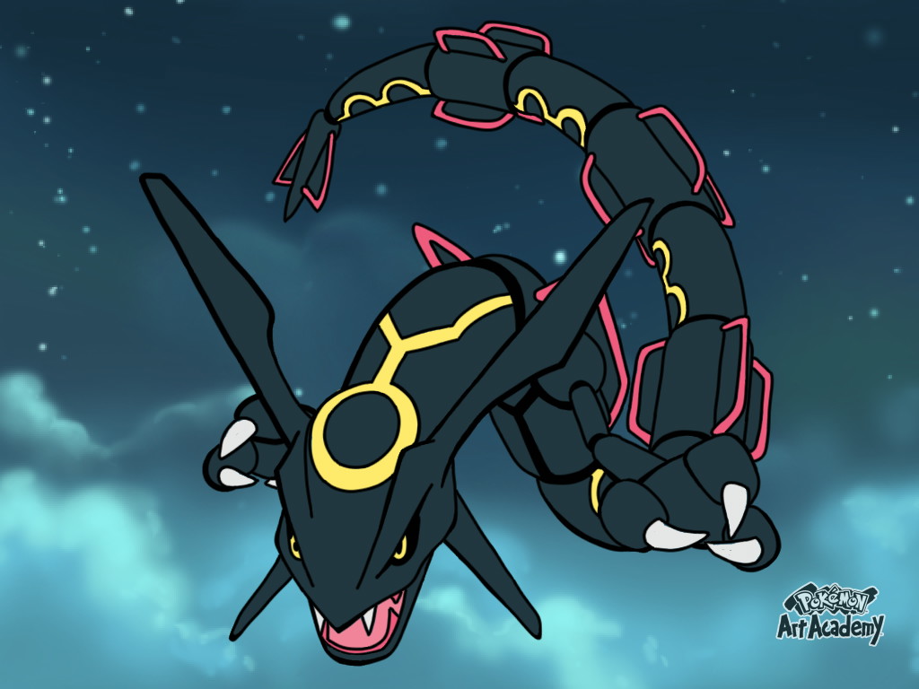 Shiny Rayquaza (Pokemon Art Academy) by ArbiterZero -- Fur