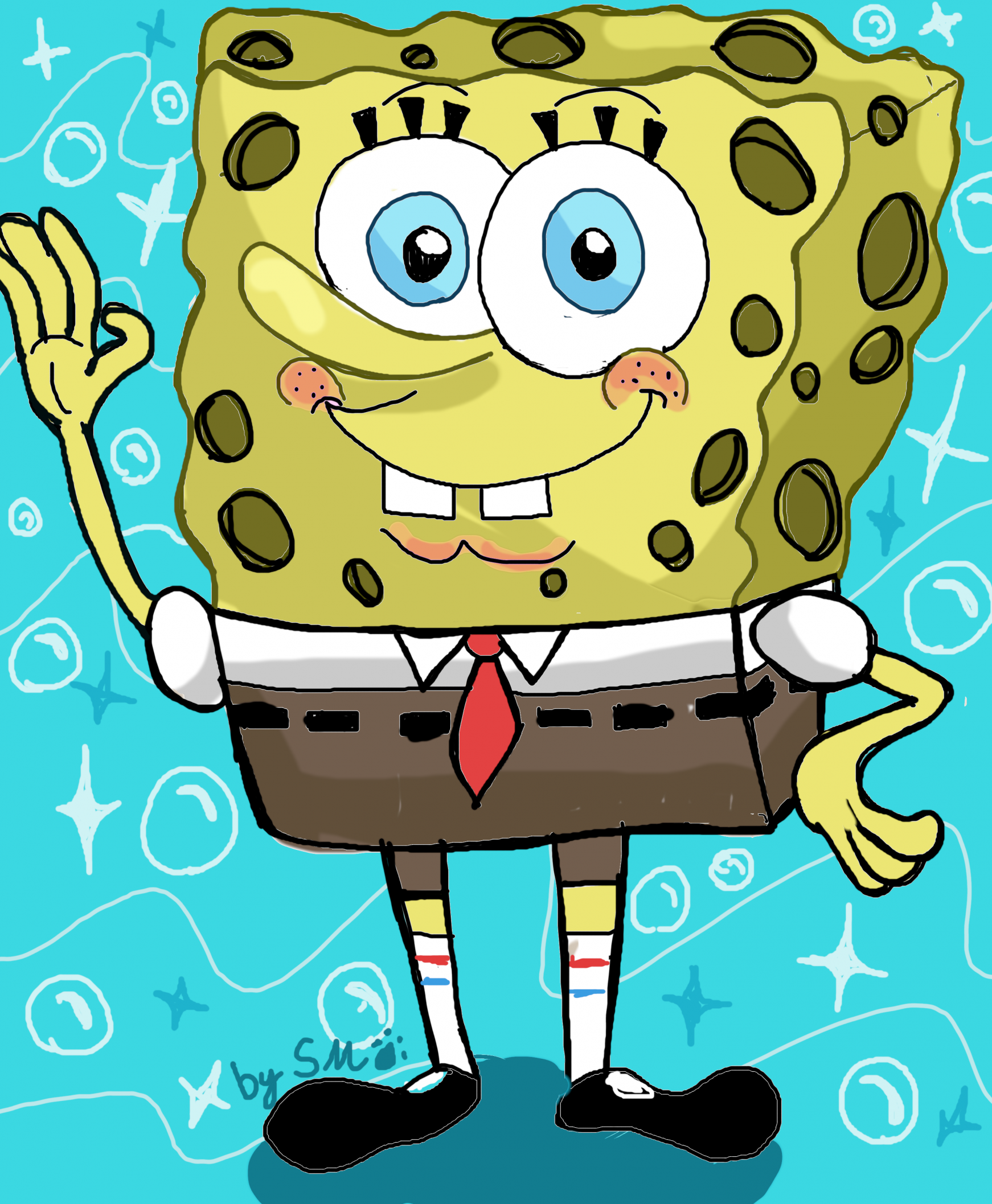 Download A Spongebob Squarepants Character With Sunglasses And A